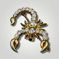  18kt Yellow Gold Scorpion Broach set with approx .75 ctw diamonds