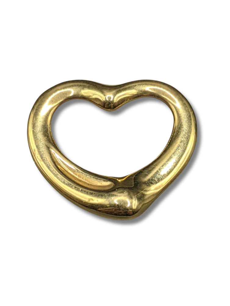 Tiffany & Co. Elsa Peretti 18KT Yellow Gold - Open Heart Pendant 750 Spain 20 mm