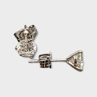  14KT White Gold .84 ctw diamond Stud Earrings w/GIA