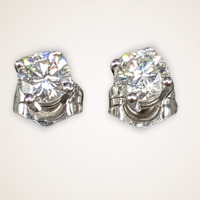  14KT White Gold .52 ctw diamond stud earrings 