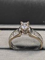  14K White Gold Diamond Engagement Ring 1.22 ctw 
