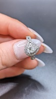  Neil Lane Pear Cut Diamond 1.25 - 1.50 ctw Halo Engagement 14K White Gold Ring 