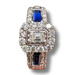 Classy 14Kt White Gold Ring with Sapphires and Approximately 1.25 ctw diamonds