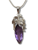 14Kt White Gold Amethyst Pendant 