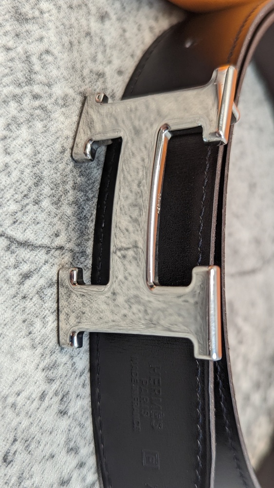 Gorgeous Hermes belt buckle & Reversible leather strap