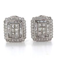  14Kt White Gold Earrings with 3.50 ctw Diamonds