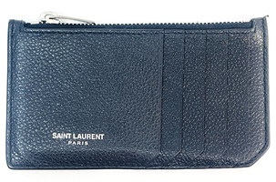 Saint Laurent Paris Navy Blue Fragment Zip Card Case