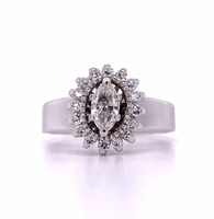  14k White Gold Engagement Ring Approx 0.60 ctw