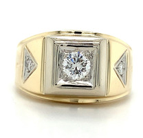  14Kt Yellow Gold Men's Diamond Ring Approx .50 Ctw