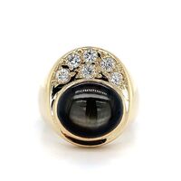  14k Yellow Gold Oval Black Onyx Signet Vintage Style Ring Approx 0.4 ctw