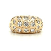  18k Yellow Gold Round White Diamonds Bezel Band Ring Approx 3 ctw