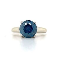  14k White Gold Irridiated Blue Diamond Ring Approx 2.4 ctw