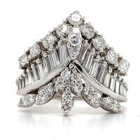  14k Baguette Cut Diamond Engagement Ring Approx 1.5 ctw