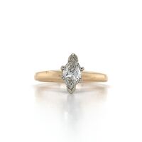  14k Yellow Gold Marquise Solitaire Engagement Ring Approx 0.49 ctw