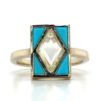  14k Blue Topaz Cocktail Ring Approx 1 ctw