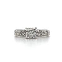  10k White Gold Diamond Engagement Ring Approx 0.25 ctw