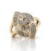  10k Yellow Gold Round Diamond & Baguette Diamond Big Look Ring Approx 0.5 ctw