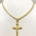 Draped in Lux: 24Kt Yellow Gold Bhat Chain with Ethereal 18Kt Cross Pendant