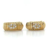  14kt Yellow Gold Huggie Diamond Earrings Approx 0.25 ctw