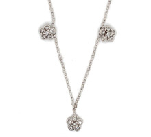  14kt White Gold Flower Diamond Necklace Approx 0.55 ctw