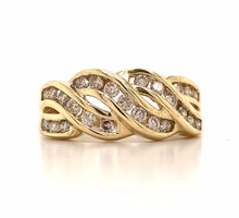  10kt Yellow Gold Twisted Ladies Diamond Ring Approx 0.50 ctw