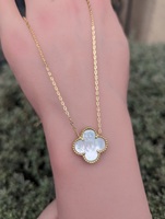  18kt Yellow Gold Flower Necklace 17 inches