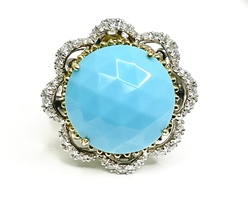 18Kt White Gold Turquoise .25 ctw Ring