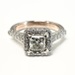  Sophisticated 14Kt White Gold Ring With Princess-cut Center Diamond 1.25 ctw