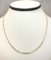 Basic With An Edge: 14Kt Yellow Gold Paperclip Necklace