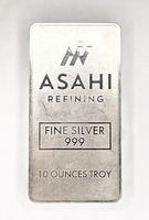 Promising 10 Oz Asahi Refining Fine Silver Bar .999