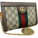 GG Supreme Monogram Textured Dollar Calfskin Web Mini Ophidia Chain Shoulder Bag