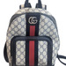 GG Supreme Monogram Textured Dollar Calfskin Web Small Ophidia Day Backpack