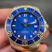 TAG Heuer Blue Gold WAB 1120 Mens Watch Silver Aquaracer 8-9" Sport Dive SS