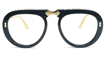 Vintage Recall: Gucci GG0307S Black Foldable Sunglasses with Crystals 