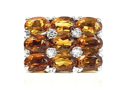 Be Your Own Unique: 14KT White Gold Citrine & Diamond Ring