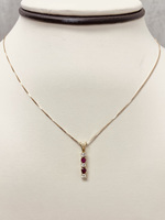  Enchanting 14K Diamond Ruby Pendant: Radiant Together With a Gold Chain