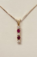  Enchanting 14K Diamond Ruby Pendant: Radiant Together With a Gold Chain