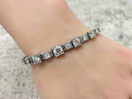  Elegant Fusion: Platinum Brilliance 14kt White Gold Vintage Bracelet 3.5 ctw