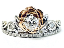 Own Your Magic: 14KT Two-toned Disney Belle Princess Crown Ring