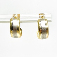 Alluring 14KT Two-Tone Mini Hoop Earrings