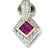 Royal Dreams: 14Kt White Gold Princess Cut Ruby Pendant in Two-Tone Setting