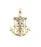 Faith and Devotion in Style: 14Kt Gold Two-Tone Gold Mariners Cross