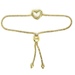 Love On Wrist: 14KT Yellow Gold Heart Bracelet Adjustable