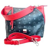 Elegant and Classic: MCM Visetos Medium Klara Hobo Red Black