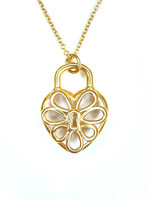 For Darlings: Tiffany & Co 18KT Yellow Gold Filigree Heart Pendant 16" Necklace