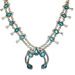 Native American 0.925 Silver Squash Bottom Necklace With Turquoise Stones