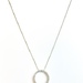 Opulent 14Kt White Gold Circle Pendant 16" Chain with 32 diamonds .50 ctw