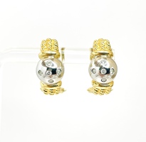  Elevate Your Fit: 14Kt Two-Tone Gold Earrings with Diamonds