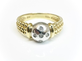 Alluring 14Kt Two-Tone Gold Ring with Diamonds