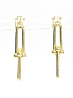  Elegant 18K Yellow Gold Chain Earrings